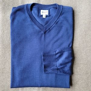 Men's Armani Collezioni Blue V-Neck Sweater